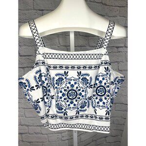 Lane Bryant Top Blue and White Fair Isle Tank Top Plus Size 18